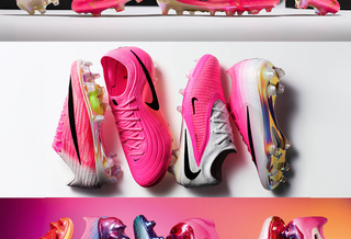 Pink-covered 2026 World Cup™ boot collections from adidas ("Road to Glory"), Nike ("Breakout") & PUMA ("Showtime").