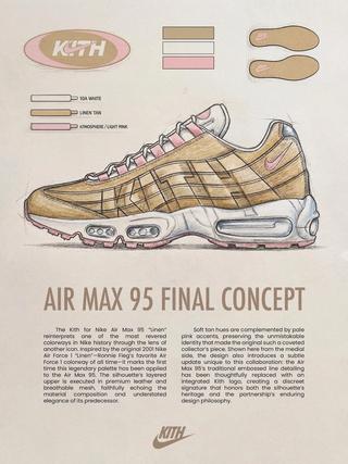 Men's Kith x Nike Air Max 95 "Linen" Promo. Photo via Ronnie Fieg.