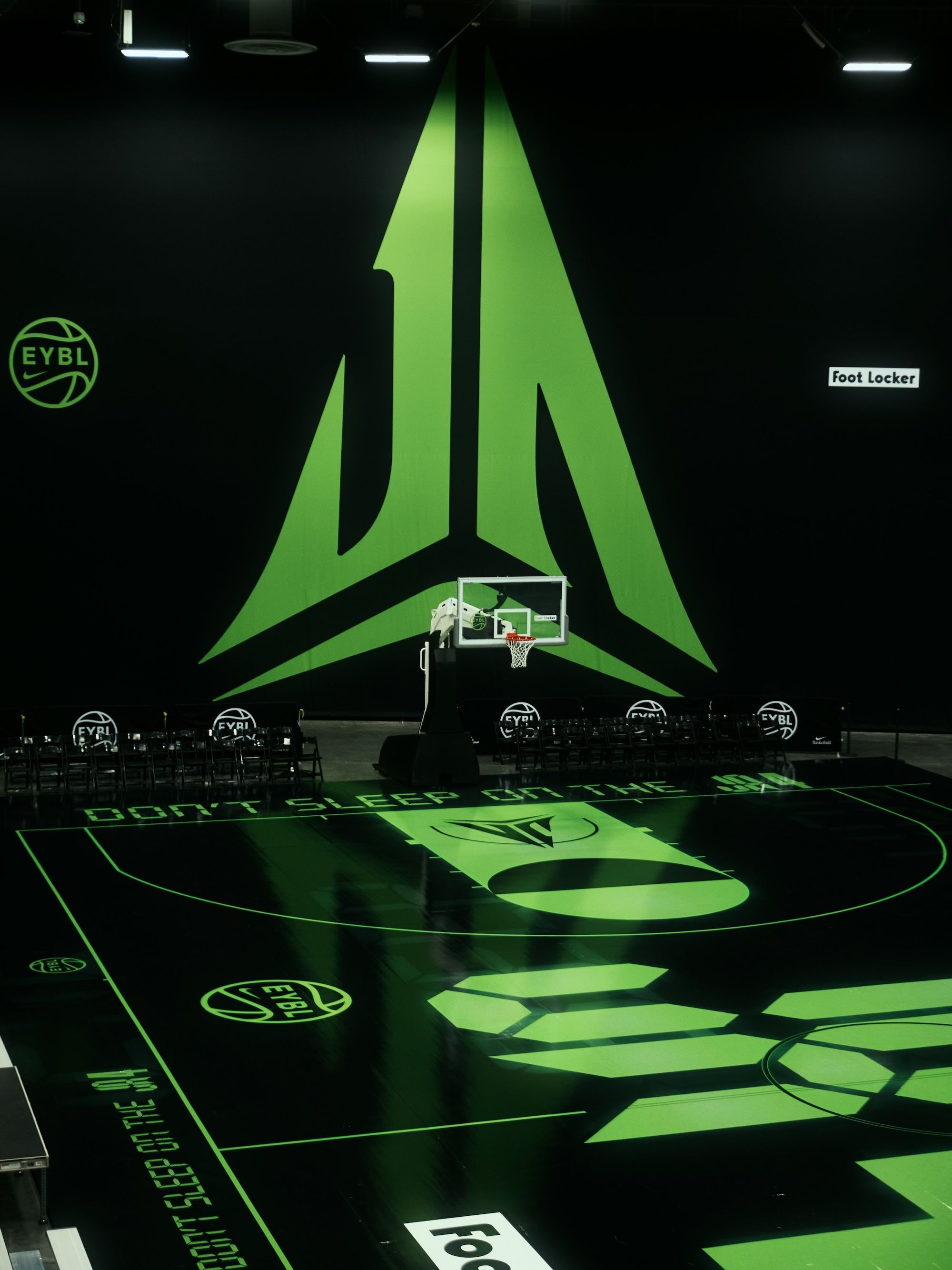 Special Nike EYBL Basketball Court for Ja 4 Unveiling. Powered by Foot Locker. Photo via Nike.