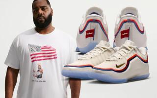 Nike LeBron 23 "Old Glory" basketball sneaker collection inspired by the time LBJ was Team USA's flag bearer at the 2024 Paris Olympics.