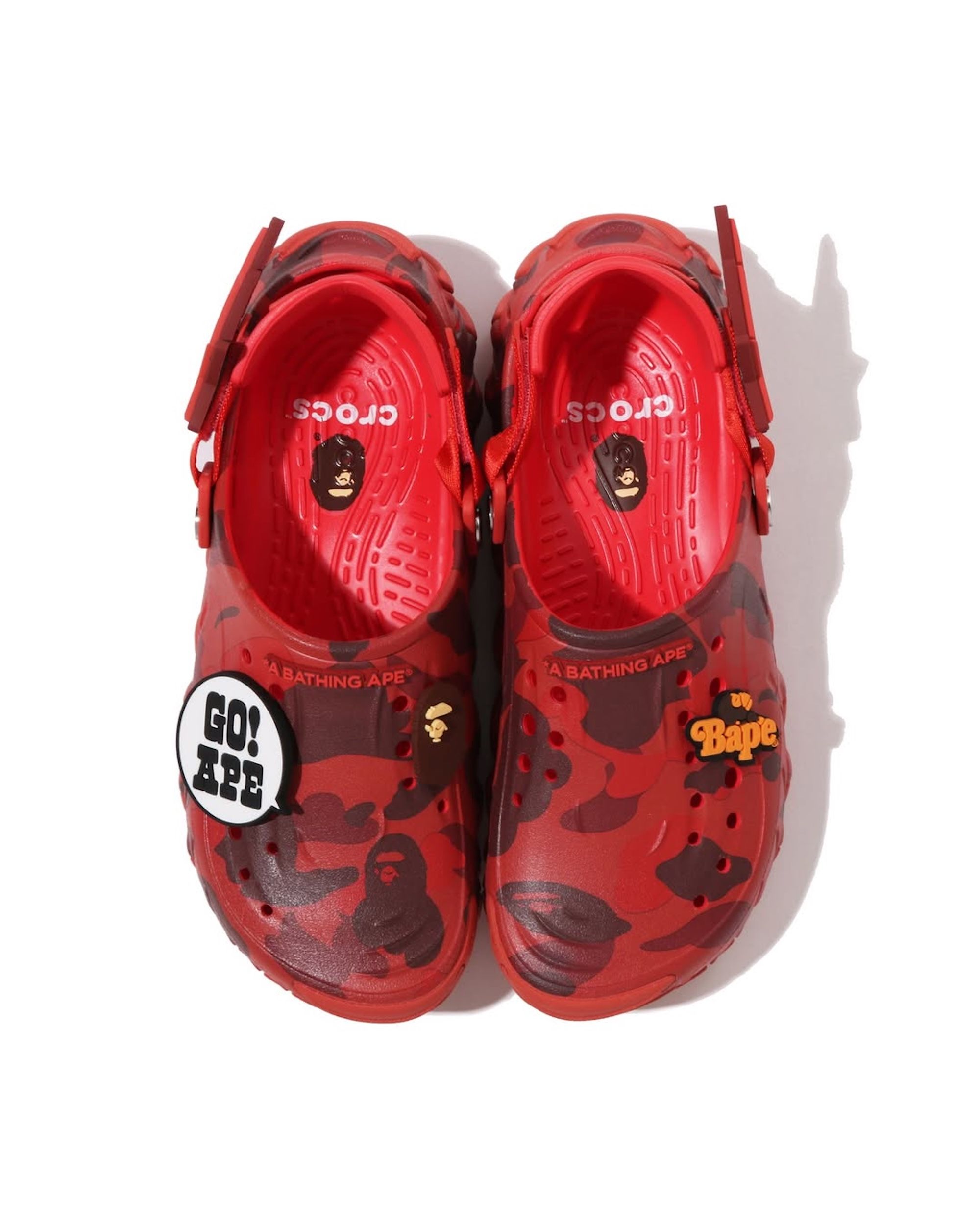 BAPE®︎ x Crocs Echo Clog "Red Camo" collaboration.