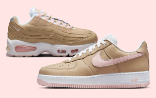Kith's Nike Air Max 95 "Linen," Nike's Air Force 1 "Linen." Photos via Nike.