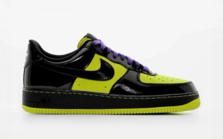 Nike Air Force 1 "Frankenstein" in a green, black & purple color scheme.