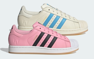 Lionel Messi's Adidas Superstar collaboration in "Clear Pink" and "Crew White."
