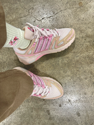 UNheardof's adidas Originals AdiStar Control 5 tan-and-pink "Porkchop" sample. Photo via Philip Lipschutz.
