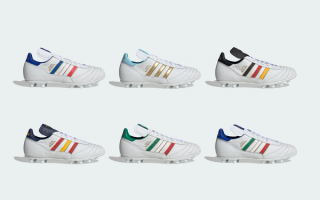 Six federation-inspired adidas Copa Mundial FG football boots in celebration of the 2026 World Cup™, made in Germany.