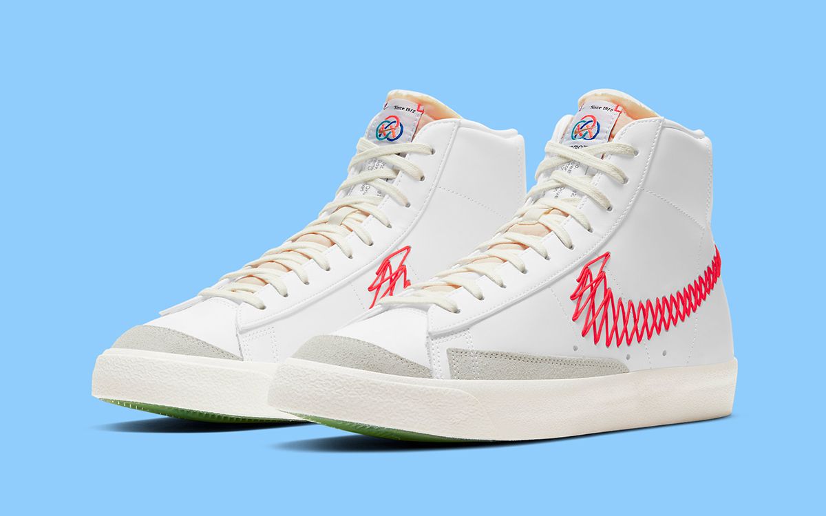 スニーカー Nike BLAZER MID '77 DD8489-161 Nike Blazer Mid '77 Vintage Zig Zag Mens Sneakers DD8489-161