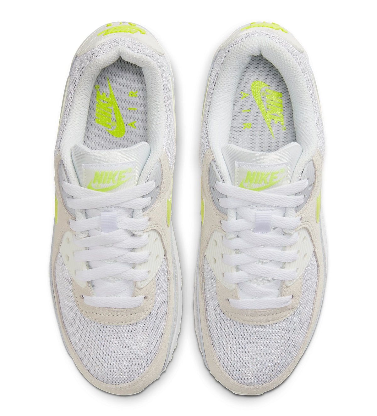 nike air max 90 white and lemon pastel