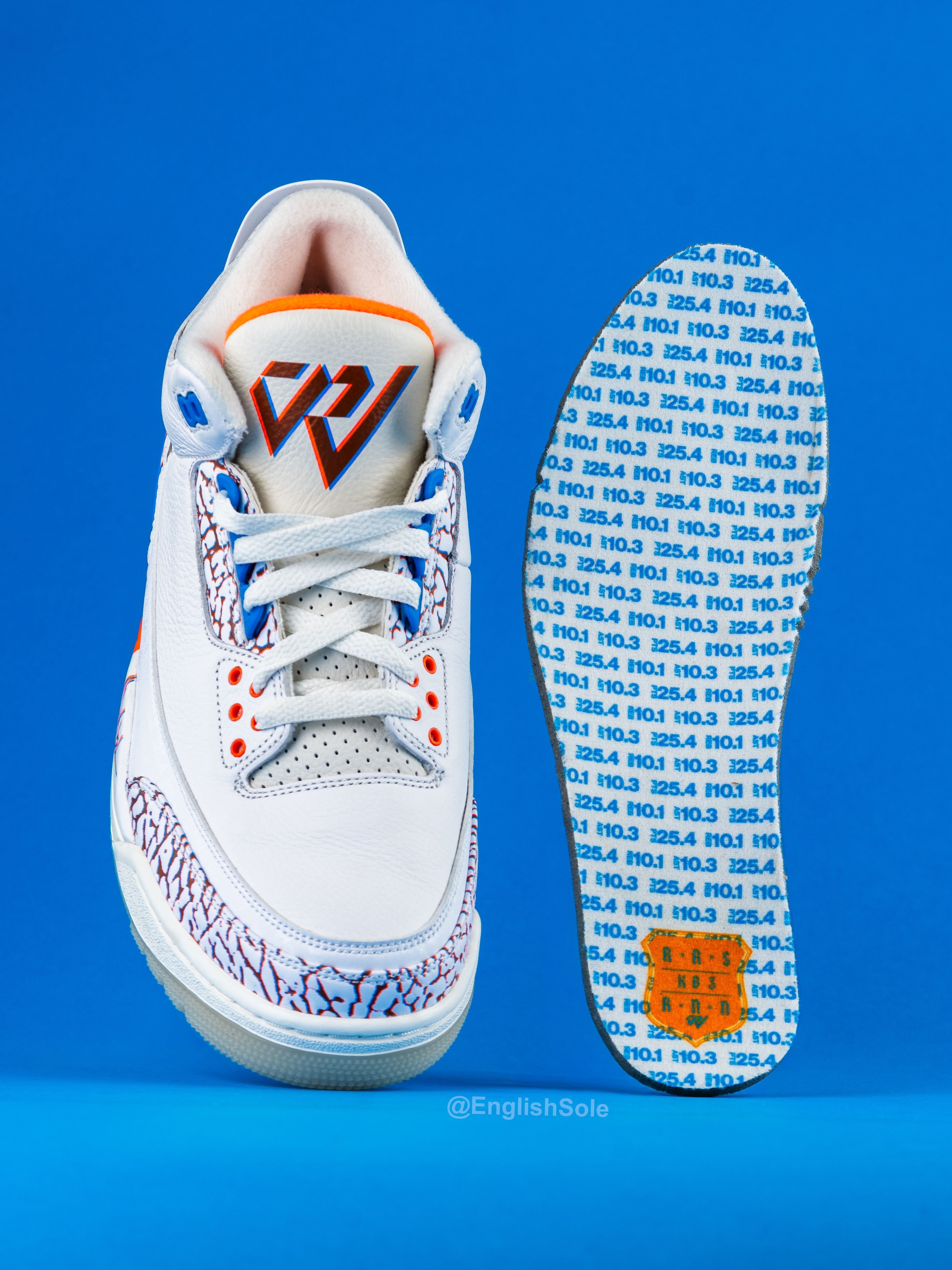 Russell Westbrook’s “Mr. Triple Double” Air Jordan 3 PE via EnglishSole/IG.