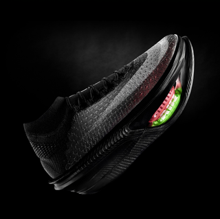 Nike Racing's all-new Apex marathon shoe in its debut "Black" color scheme.