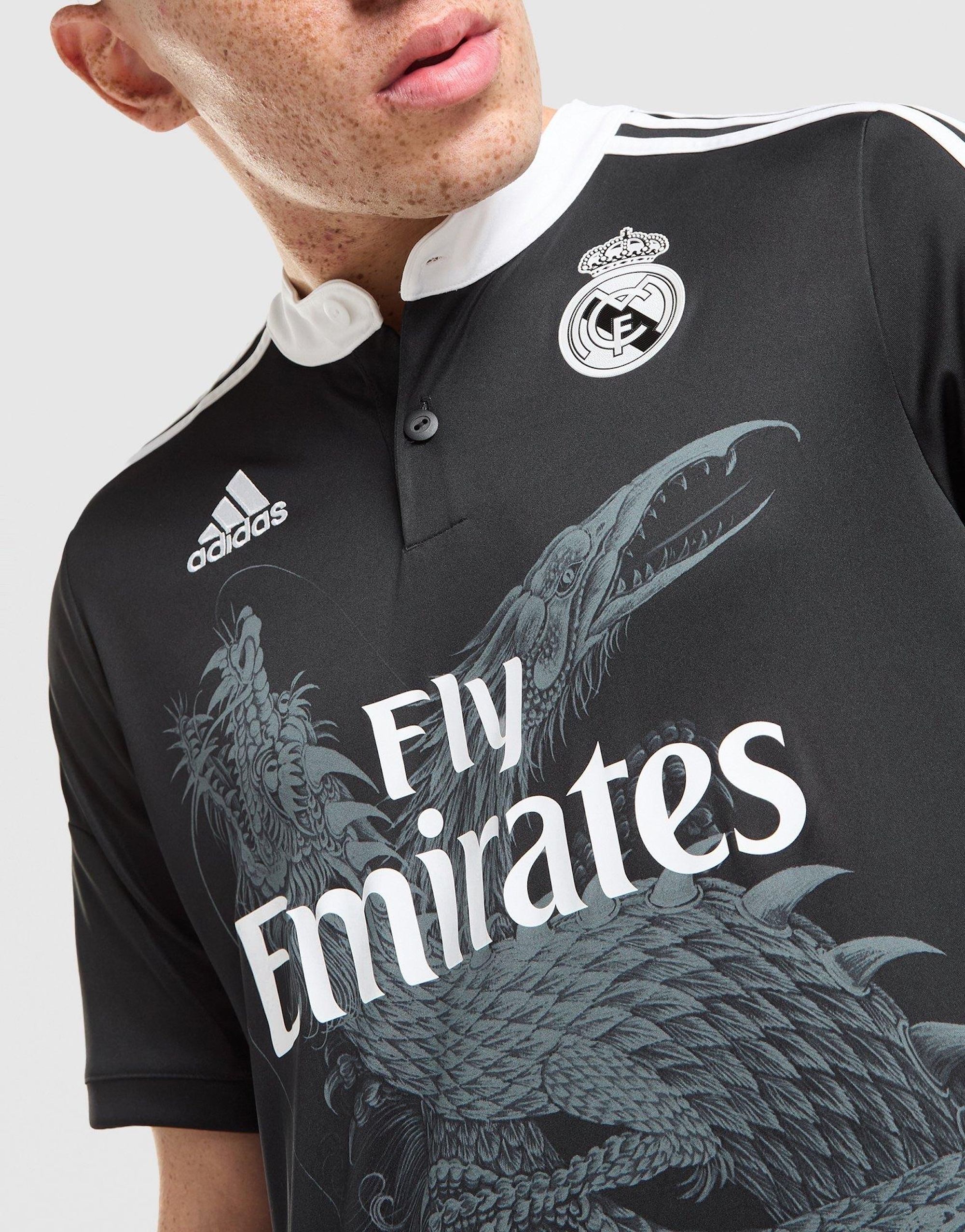 Re-release of the adidas Y-3 Real Madrid 14/15 black jersey. Photo via JD Sports.