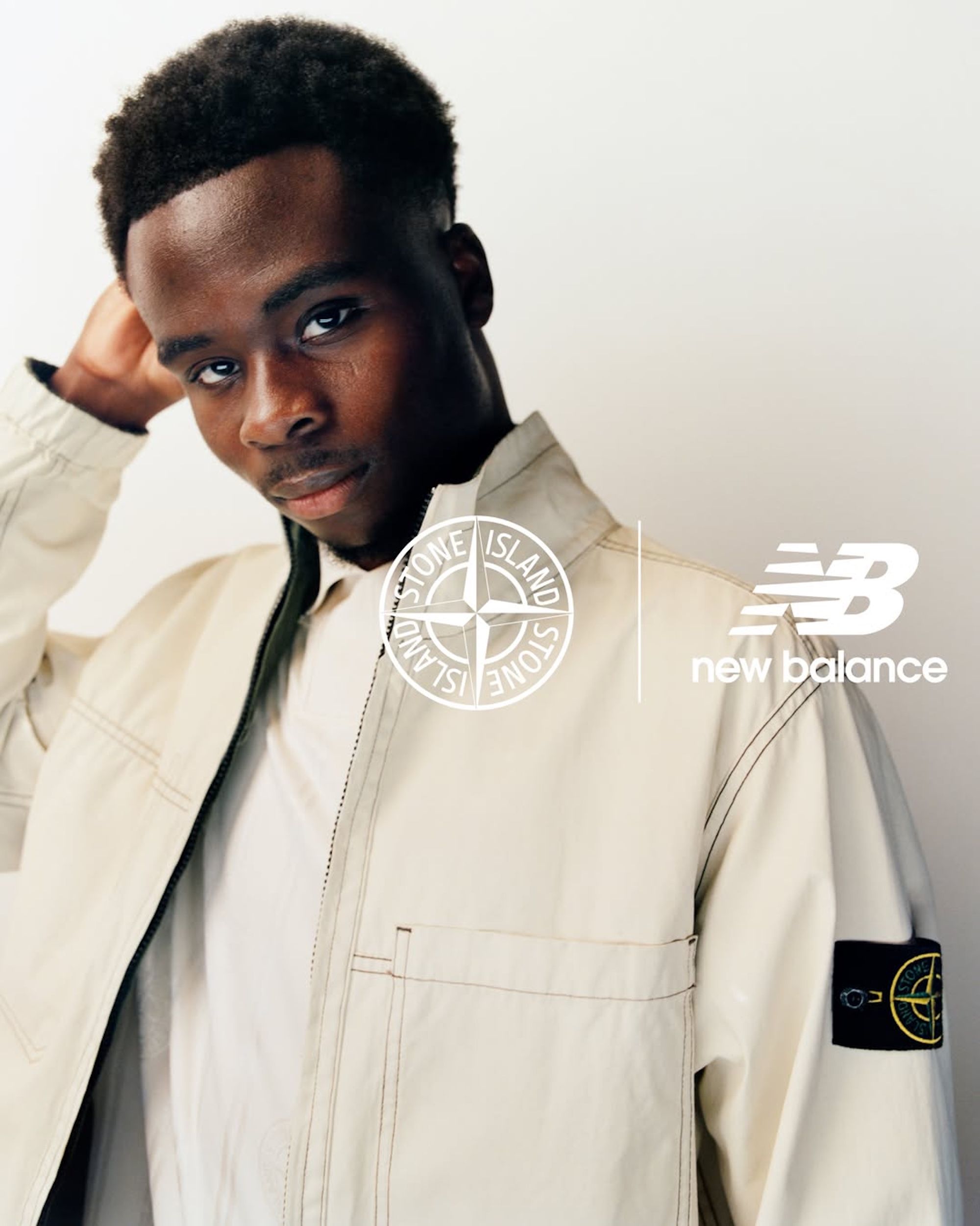 Bukayo Saka for Stone Island x New Balance Football Summer 2026 Collection. Photo via Stone Island.