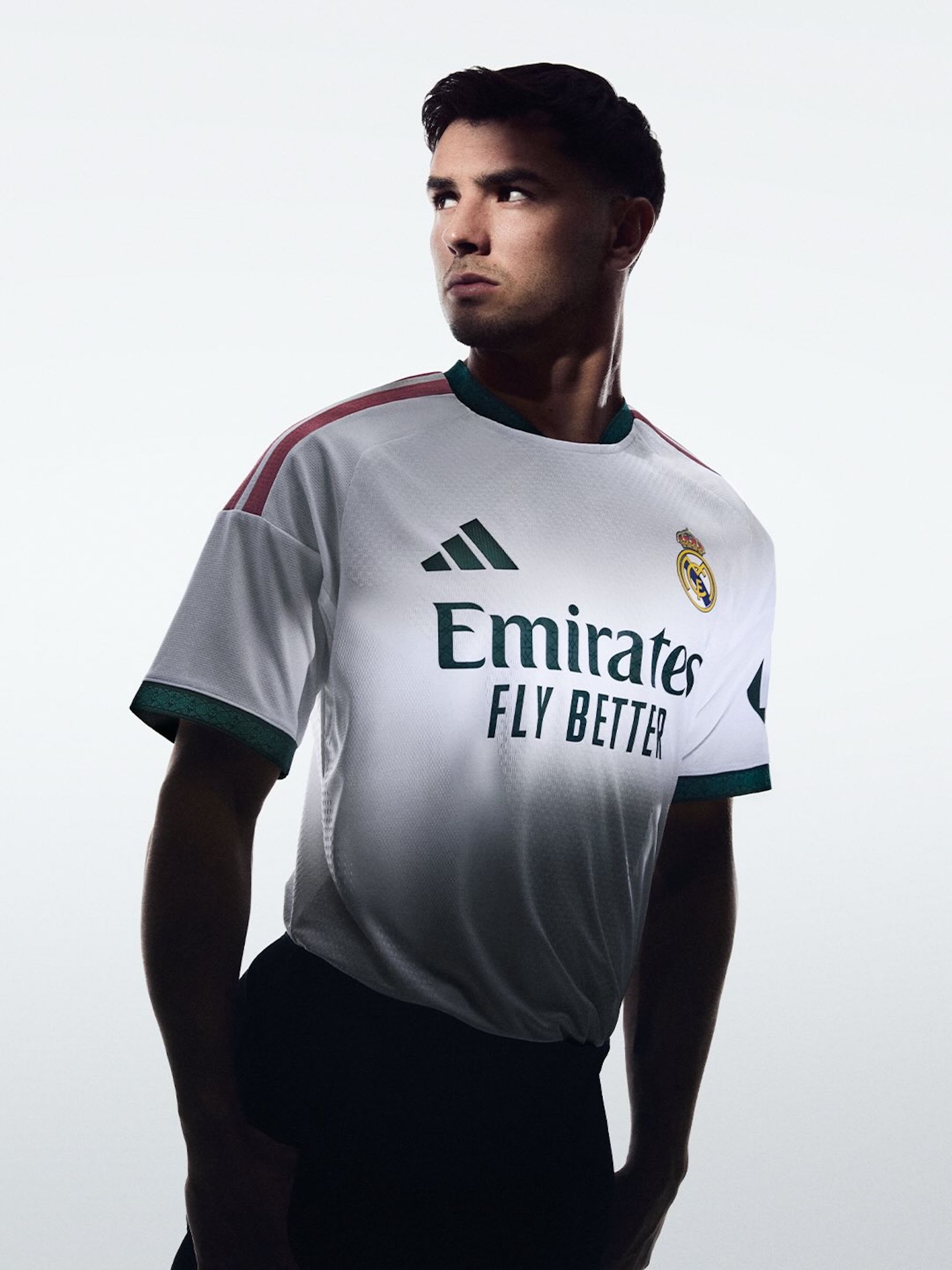 Brahim Díaz for Real Madrid 26/27 Home Jersey. Photo via adidas.