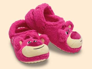 Crocs Classic Fur-Lined Clog inspired by Toy Story's Lotso character.