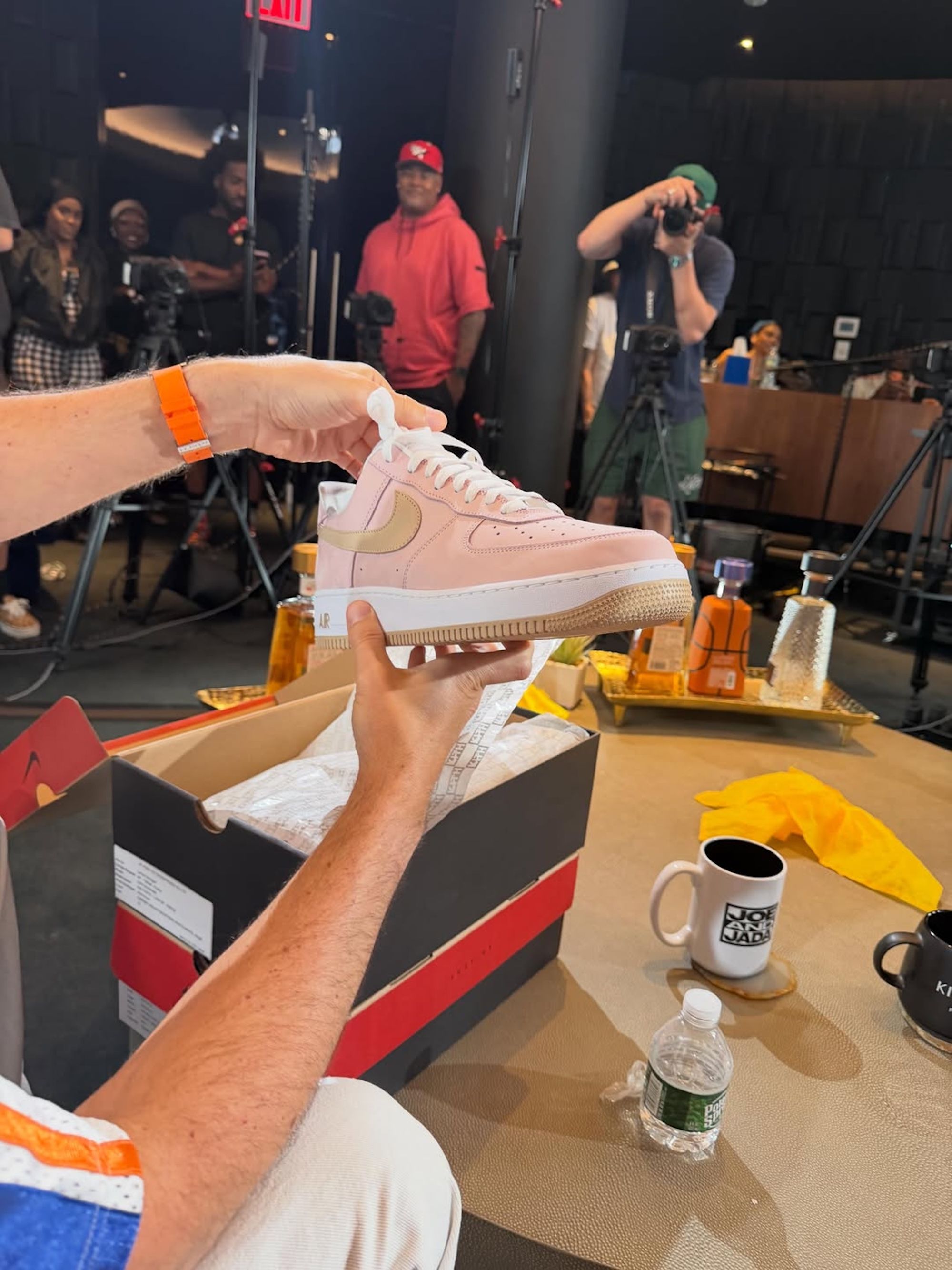 Ronnie Fieg holding the "Reverse Linen" Nike Air Force 1 Low by Kith.