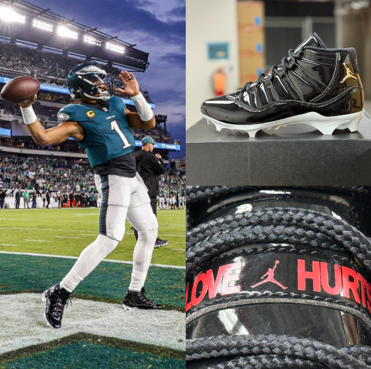 Jalen Hurts Debuts Air Jordan 11 “Love Hurts” Cleats vs. Cowboys