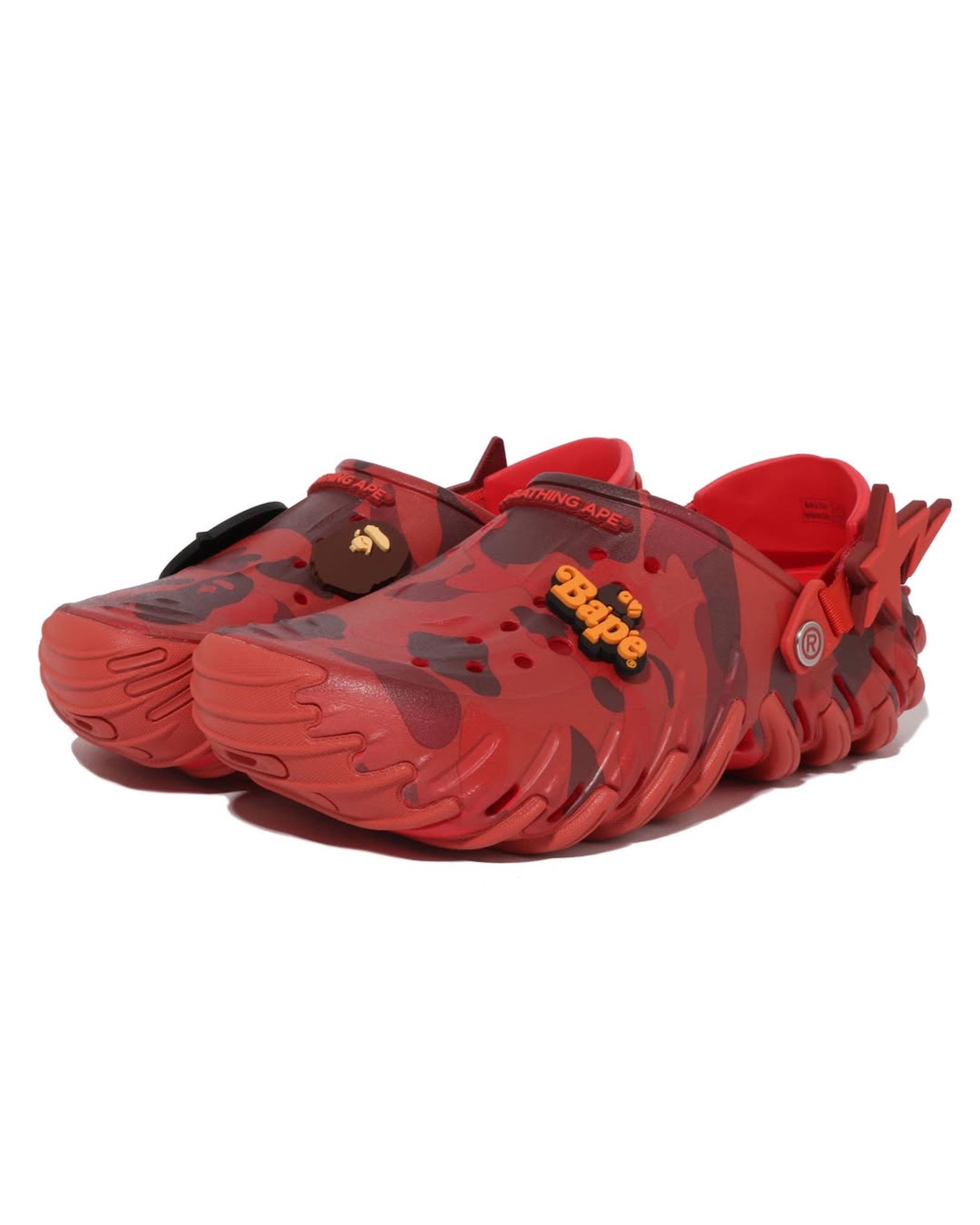 BAPE®︎ x Crocs Echo Clog "Red Camo" collaboration.