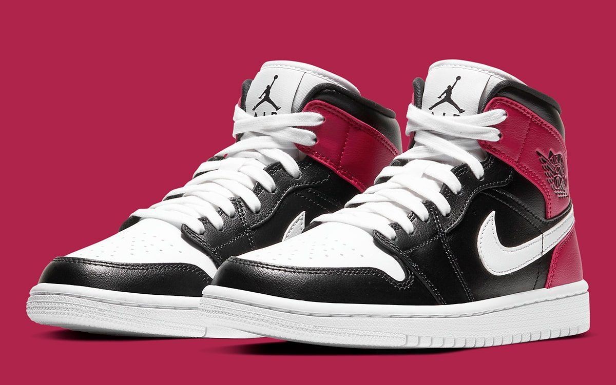 Nike air jordan 1 hotsell mid - black/white-noble red