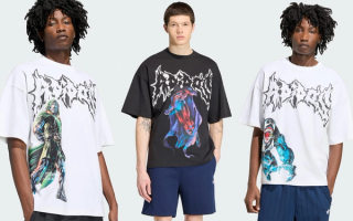 Three Marvel x adidas graphic t-shirts featuring anti-heroes & anti-villians Doctor Doom, Magneto & Venom.