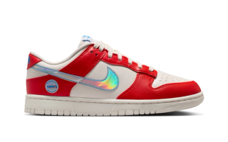 WNBA x Nike Dunk Low "30th Anniversary" in a red-and-white color scheme.