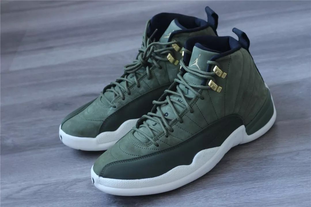 Olive green best sale and white 12s