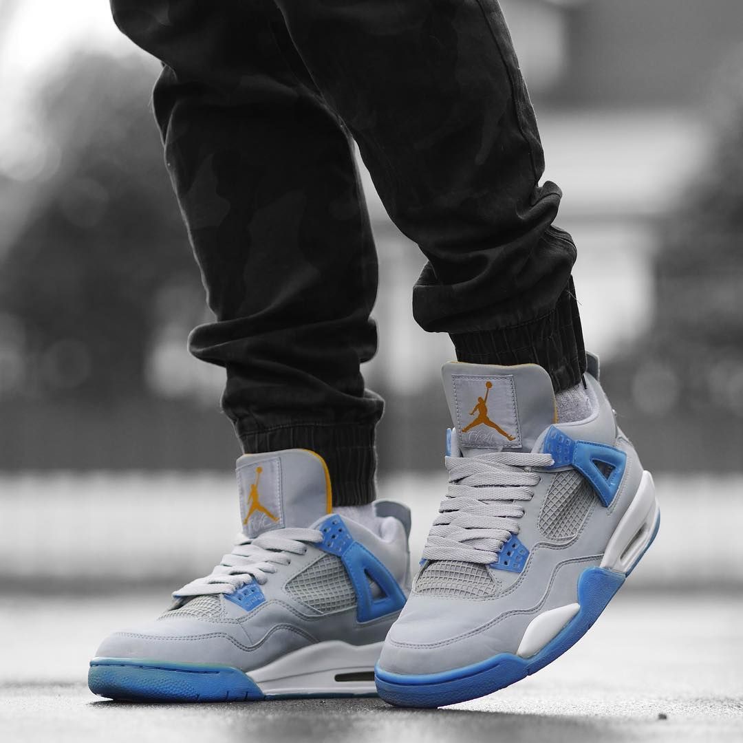 Air jordan 4 hot sale mist blue