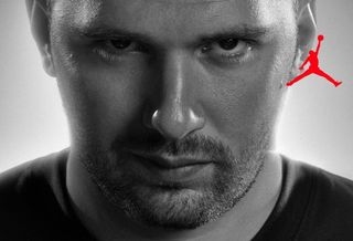 Luka Dončić in promo visual for his return to Europe during Jordan Brand's "The One" basketball tour.
