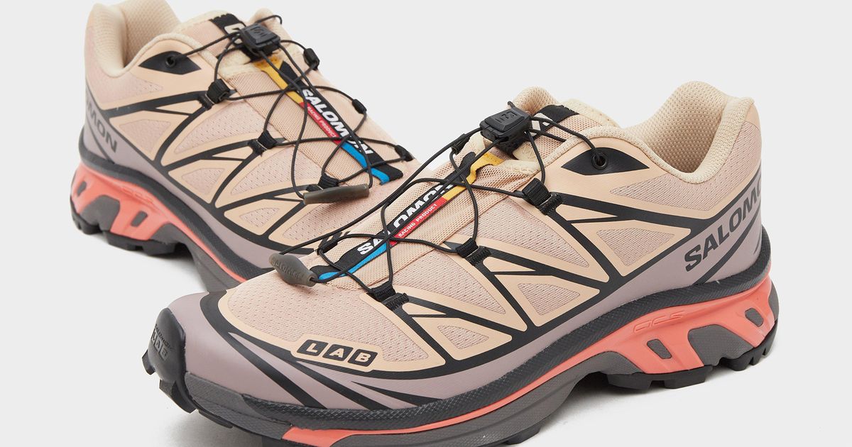 13 - Salomon XT-6 Shoes Sneakers New Hiking Walking Hazelnut Quail Coral 474449 Salomon XT-6 Sneakers Hazelnut / Quail / Living Coral  main image 3