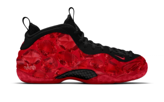 Speculative mock-up of the Women's "Ruby" Nike Air Foamposite One featuring a "Sport Red/Challenge Red/Black" color scheme.