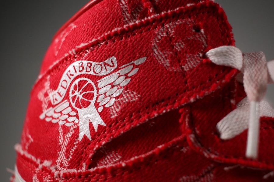 Red Supreme x LV Air Jordan 1 by JBFcustoms