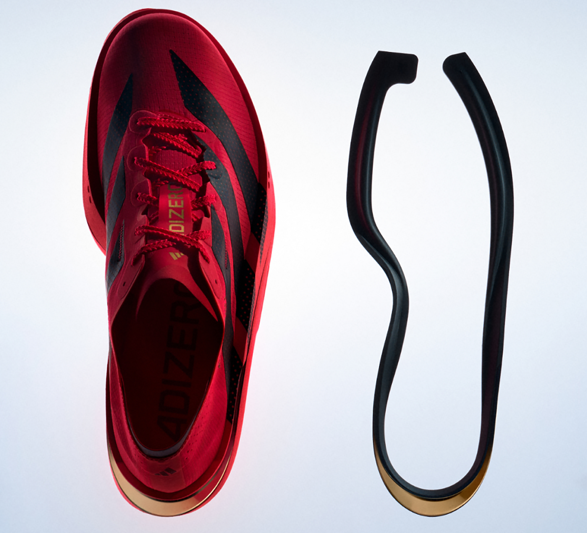 adidas Adios Pro 5 next to ENERGYRIM Tech. Photo via adidas.