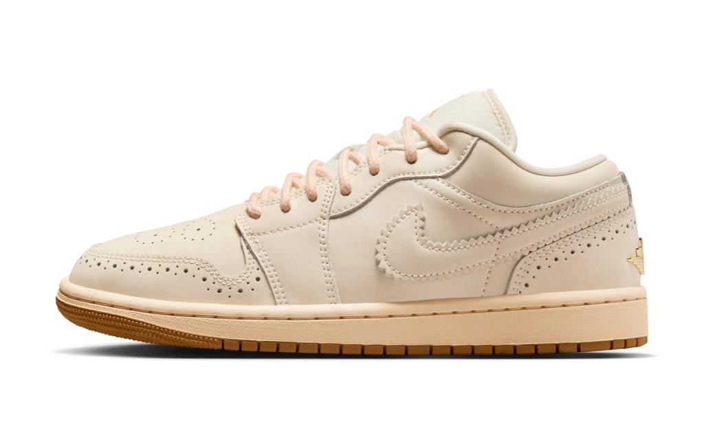 Air Jordan 1 Low in Brogues colorway featuring dress-shoe inspired leather and suede construction