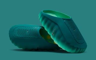 Nike Mind 001 mule in a "Geode Teal" color scheme.