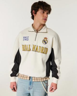 Real Madrid CF Graphic Quarter-Zip Sweatshirt. Photo via Hollister.