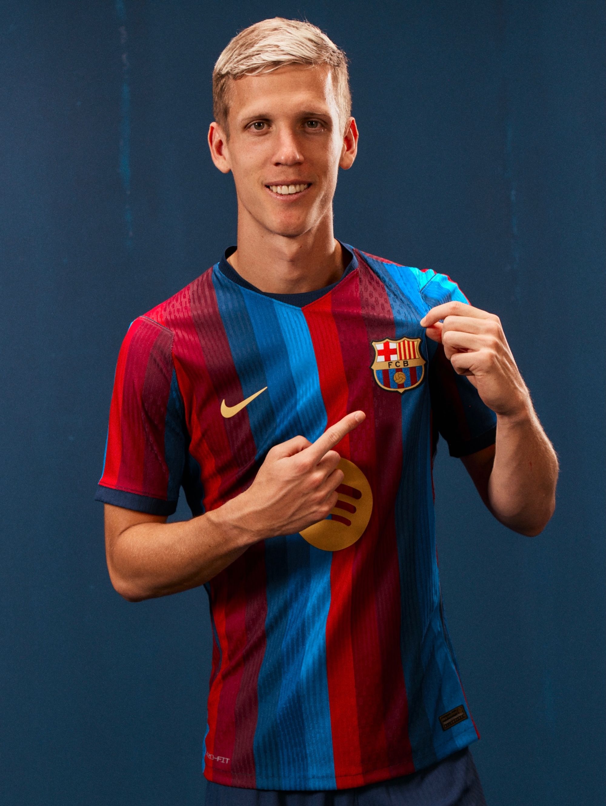 Dani Olmo for FC Barcelona 26/27 Home Jersey. Photo via FC Barcelona.