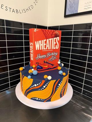 A'ja Wilson's Nike A'Two "A'Wheaties" 30th Birthday Cake. Photo via Wheaties.