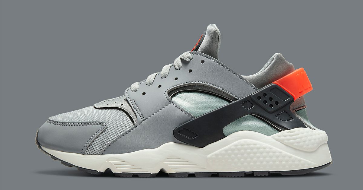 nike huarache grey orange