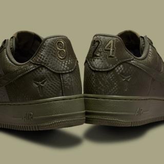 Kobe Bryant x Nike Air Force 1 Low in a  "Cargo Khaki" color scheme.