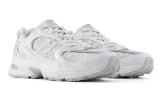 Women's New Balance 530 "Polka Dots" (White/Silver Metallic, SKU: U530HFW). Photo via New Balance.