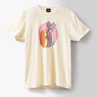 Lady and the Tramp Disney Bobby Kim T-Shirt for Adults in Ivory.