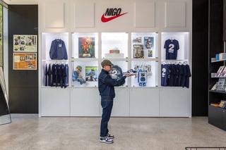 NIGO HOLDING THE "LAST ORGY 2" NIKE AIR FORCE 1 '01. PHOTO BY LUKE HAYES/GQ.