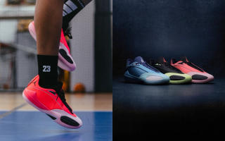 Jordan Brand's $140 Jordan Triangle basketball shoe in three different colorways.