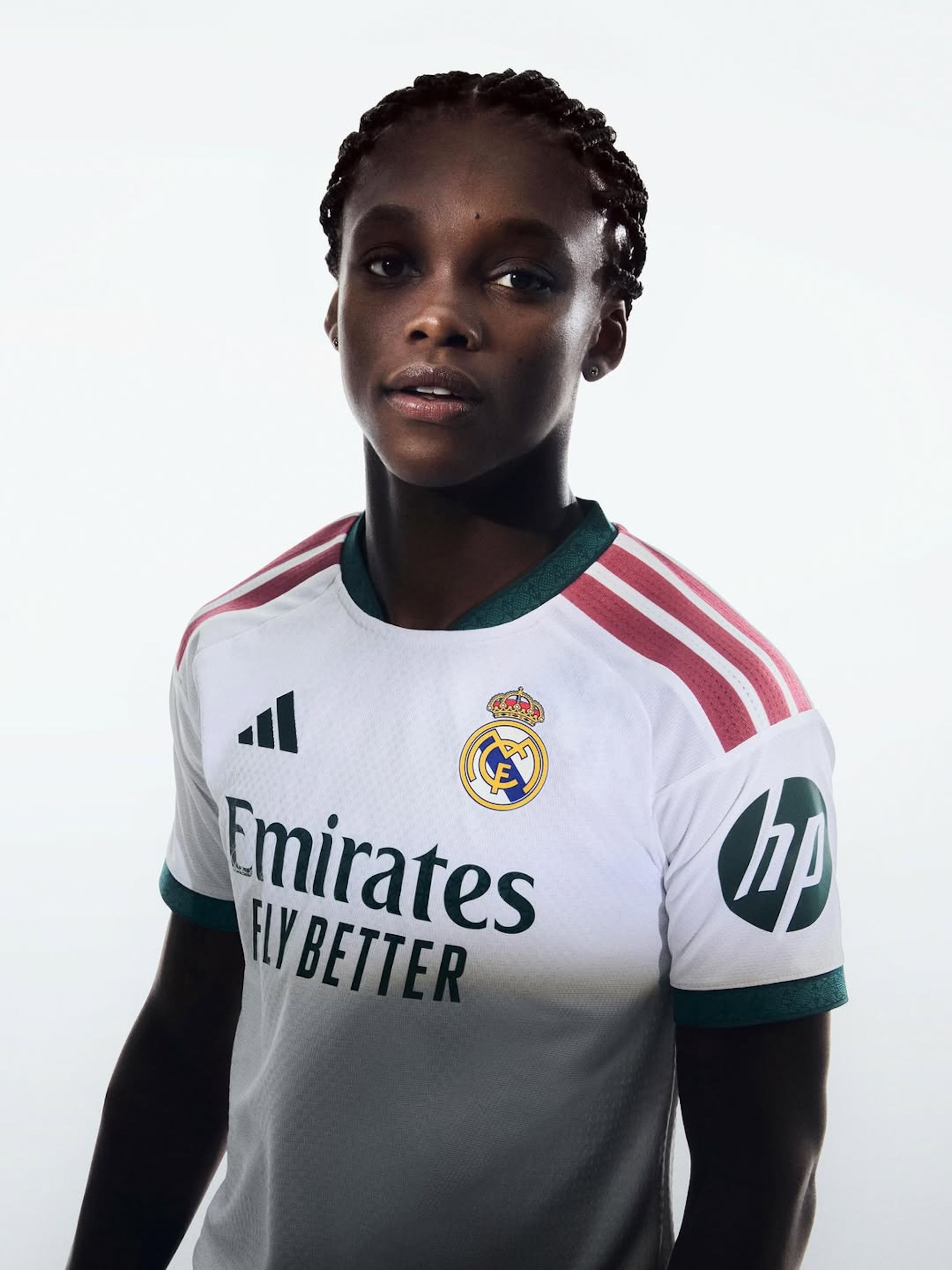Linda Caicedo for Real Madrid 26/27 Home Jersey. Photo via adidas.