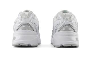 Women's New Balance 530 "Polka Dots" (White/Silver Metallic, SKU: U530HFW). Photo via New Balance.