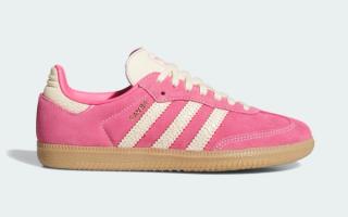 adidas Places Cracked Leather Trim on these "Pink Fusion" Sambas