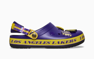 NBA x Crocs Crocband™ Clog "Los Angeles Lakers" (SKU: 212800-90H). Photo via Crocs.