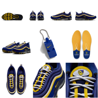 Coppin State University x Nike Air Max 97 "Yardrunners" (2026; SKU: IW6991-400). Photos via Nike.
