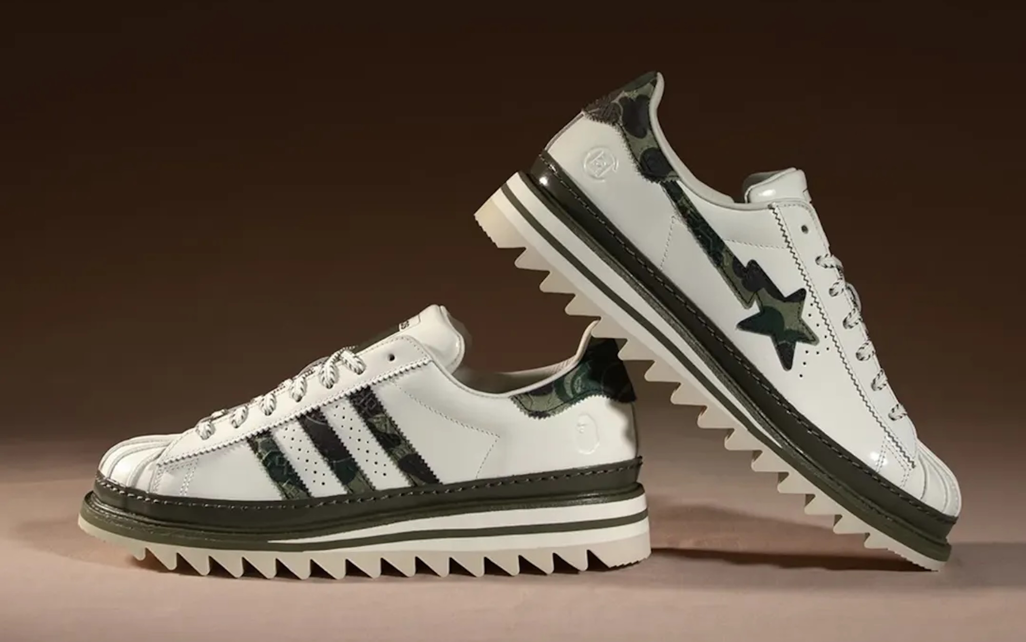 Edison Chen's CLOT x A BATHING APE® (BAPE®︎)"Off White" adidas Superstar collaboration.