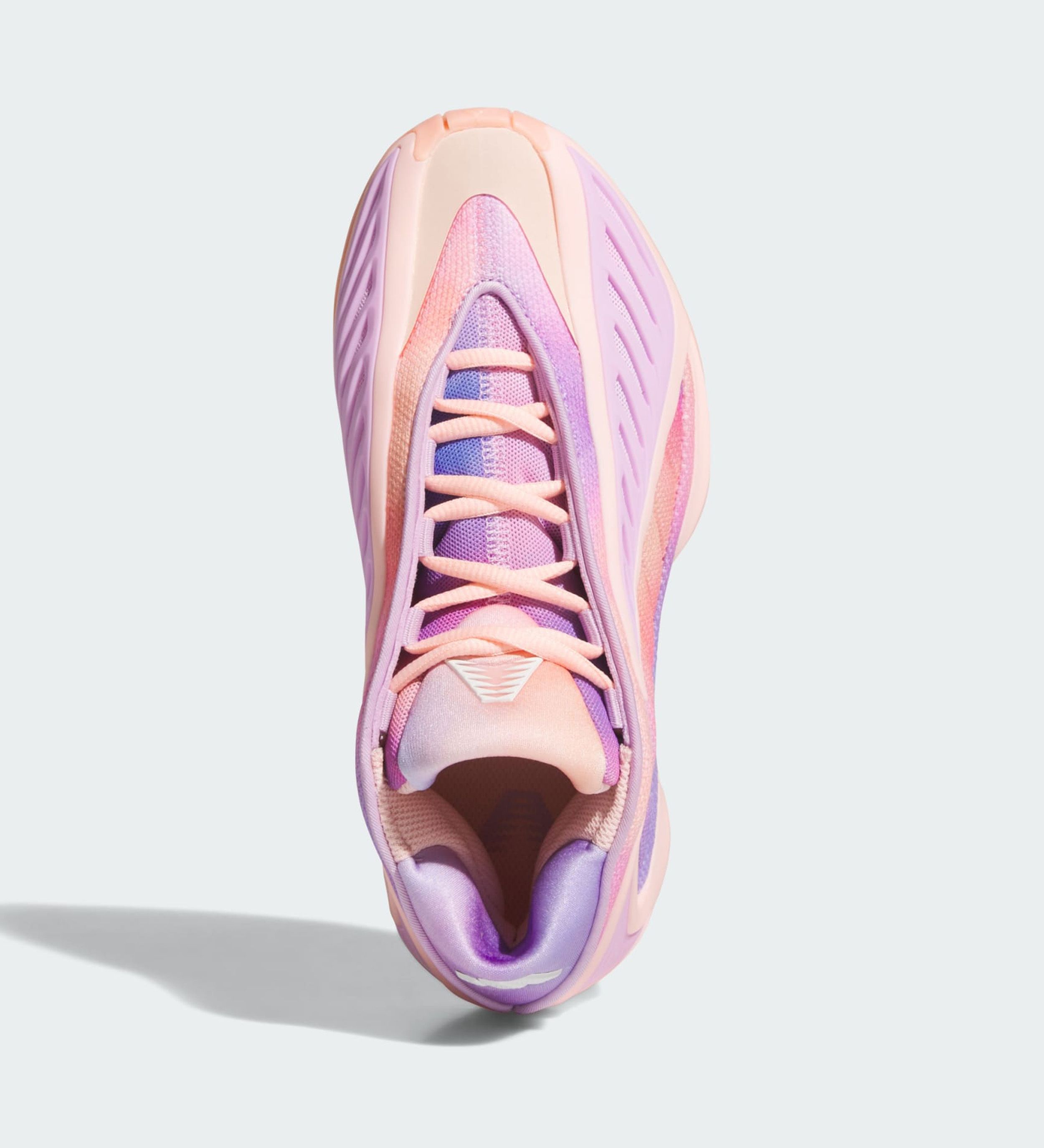 Kids' adidas Anthony Edwards 2 "3SSB" in a "Haze Coral/Bliss Lilac/Zero Metallic" color scheme.