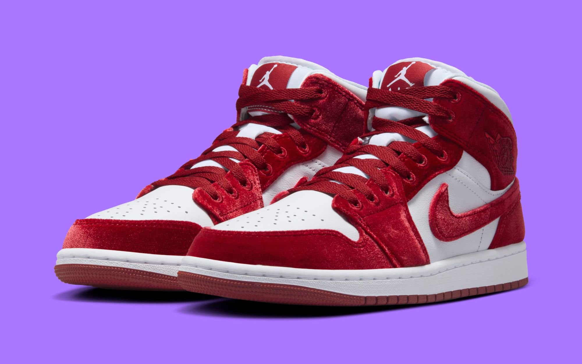 Red velvet fashion jordans 1